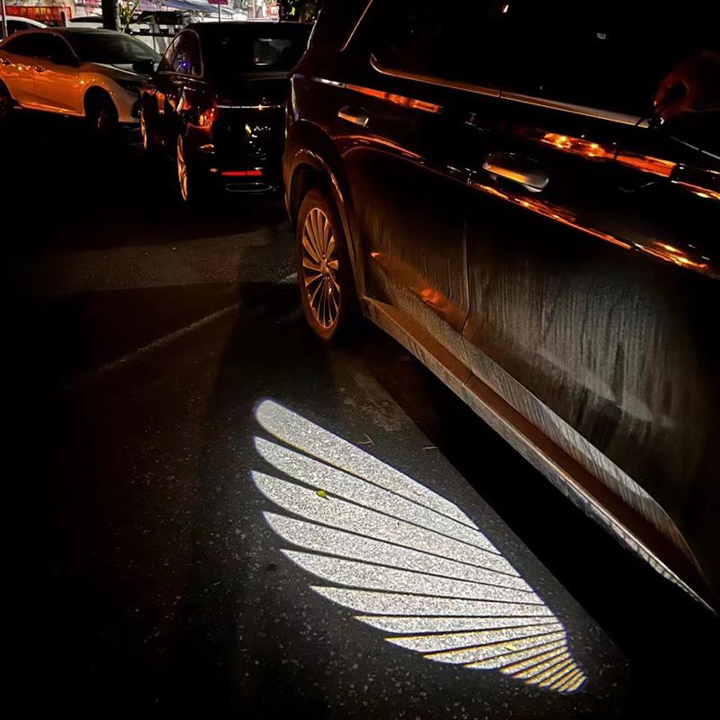 2 Peças Asas de Anjo Luz de Boas-vindas Chip Para LED Sem Fio Porta de Carro Boas-vindas Projetor a Laser Logotipo Clipe