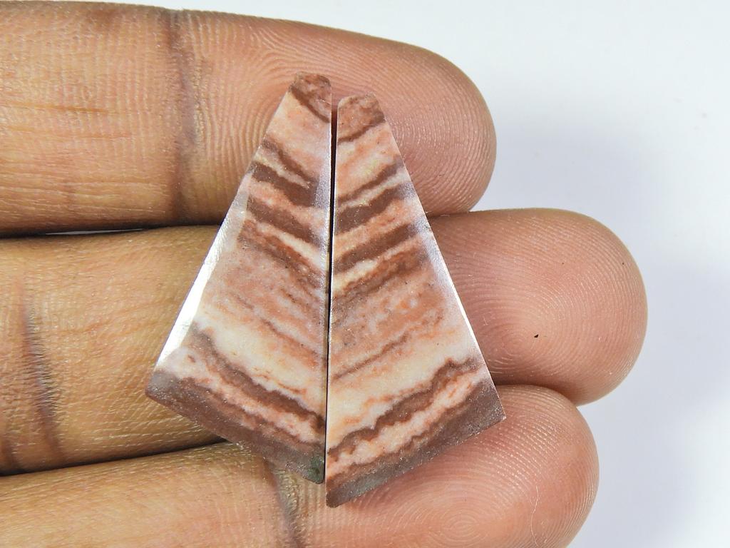 Natural Zebra jasper Matched pair Pear Cabochon Earring Gemstone 14X31 MM ET-11