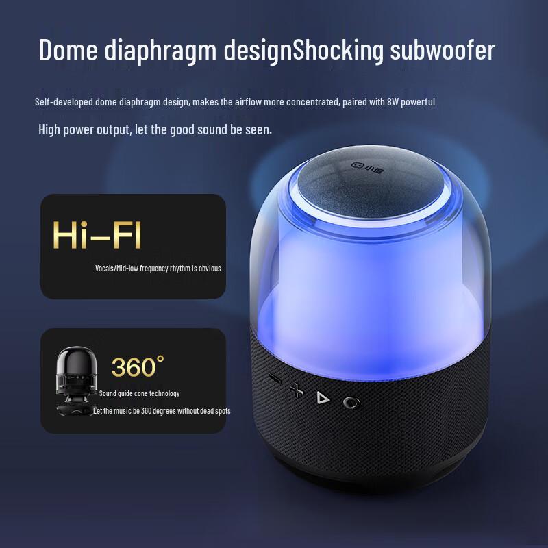 XiaoDu Smart Portable Bluetooth Speaker with RGB Lighting (CN version)