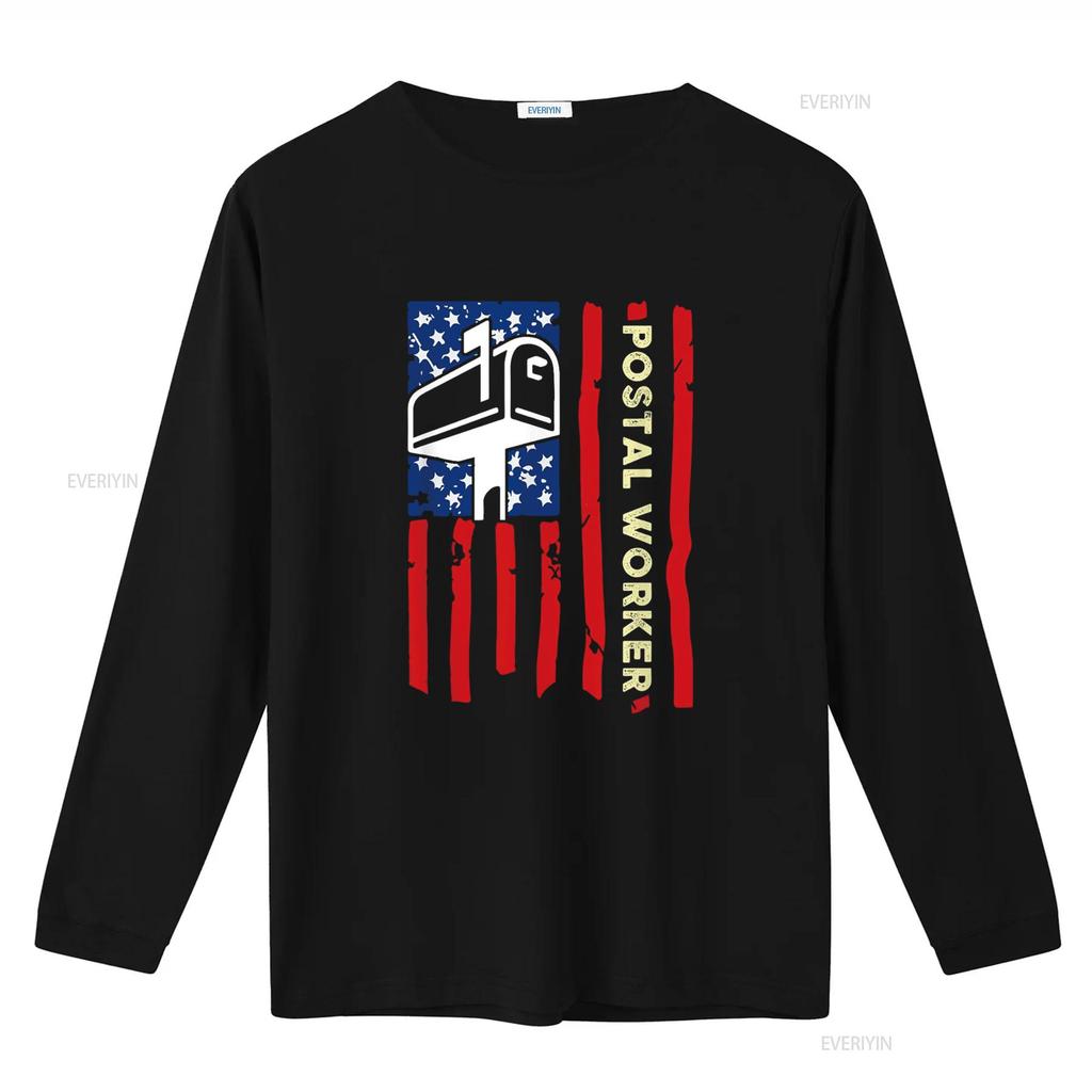 Postal Worker Patriotic US Post Mail Carrier T Shirt vintage Washed fashion Casual Stretched homme Versatile Soft