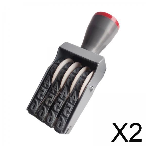 2x Numbering Stamp Number Stamp Digital 4 Bands Rolling Stamp for Date Office синий