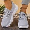 White Mesh Platform Sneakers Thick Sole Casual Shoes Breathable Knit Sneakers for Women Outdoor Spring Running Sports Shoes
