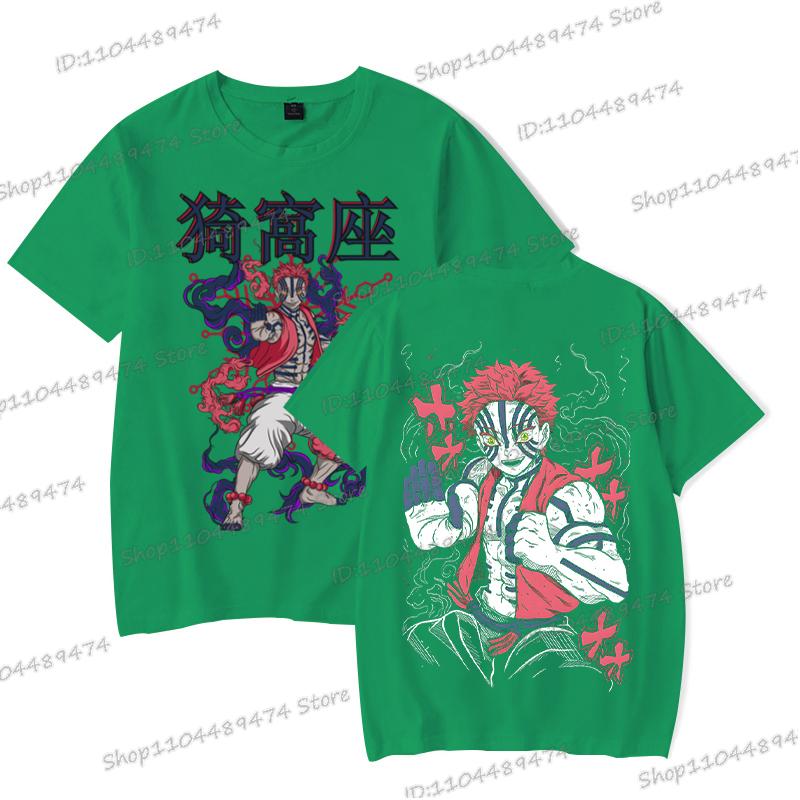 Akaza Anime Demon Slayer T Shirt Men Fashion Harajuku Short Sleeve T-shirt Vintage Kimetsu No Yaiba Comic Female Male Tops