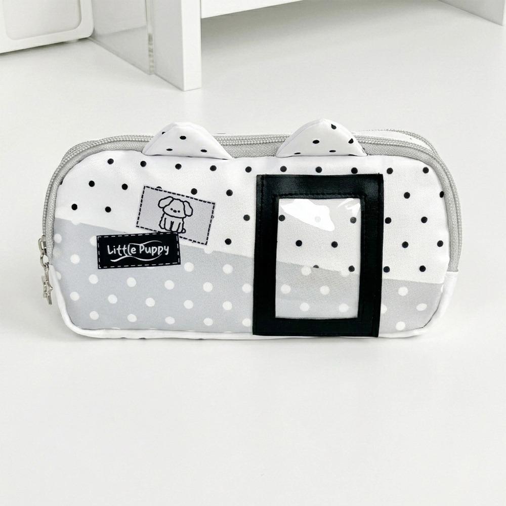 INS Style Cat Shape Pencil Case with Photo Window Portable Pencil Pouch Large Capacity Stationery Bag Students