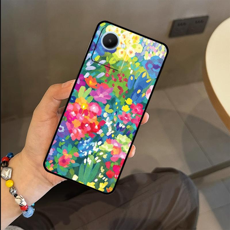 Buntes Blumenmalerei Kunstetui Für Realme C63 C61 C55 C51 C53 C25 C65 C67 C71 C75 GT6 GT7 Pro 11 12 13 14 15 Pro Plus