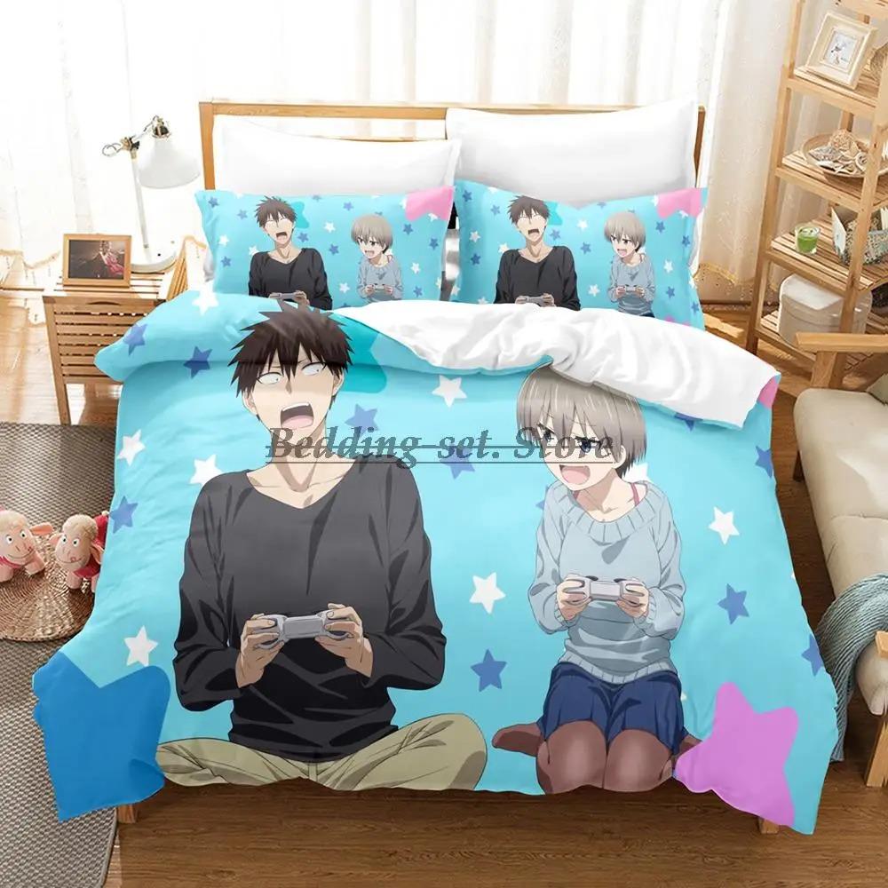 Uzaki-chan Wants To Hang Out! Bedding Set Single Twin Full Queen King Size Bed Set Aldult Kid Bedroom Duvetcover Sets Anime