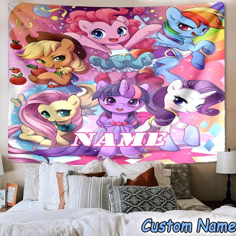 Custom Name Tapestry Rainbow Unicorn Tapestry, Unique Design Tapestry, Suitable for Bedroom,Livingroom, Playroom,Heartwarming Fan Holiday Gifts