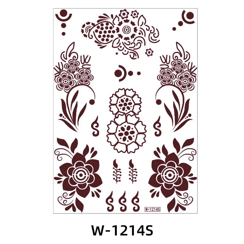 1pcs Red Lace Henna Tattoo Body Sticker Henna Art Temporary Tattoo Hand and Foot for Wedding Eid Al Fitr Coming-of-age Ceremony