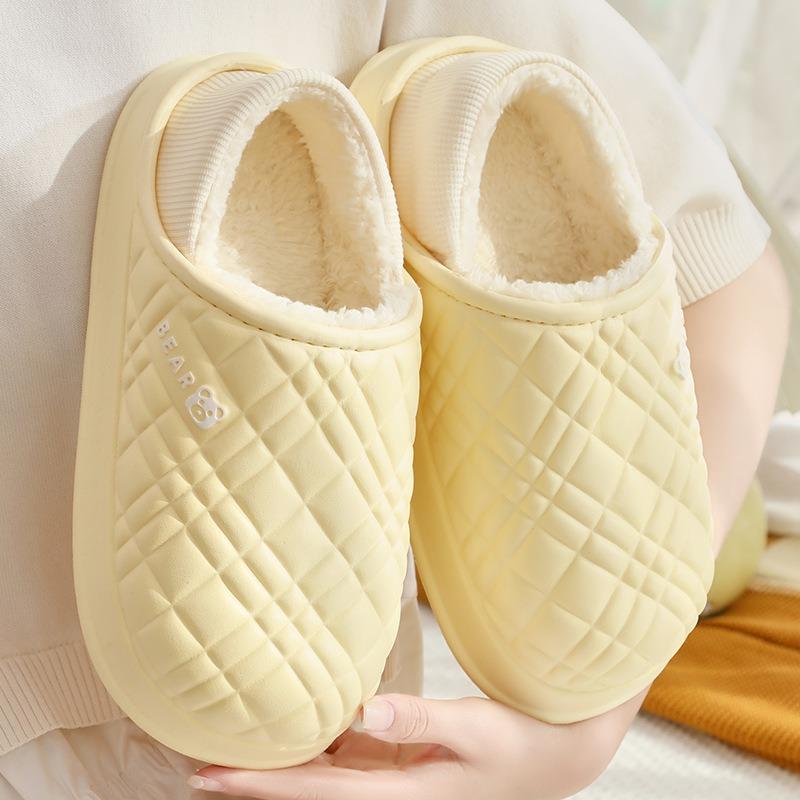 New waterproof cotton slippers men's autumn and winter indoor home thick bottom non-slip cotton drag women