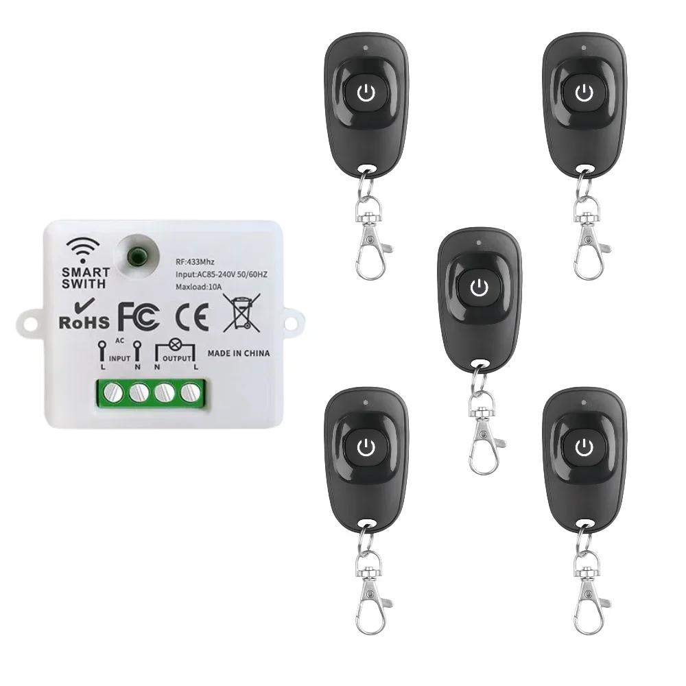 433Mhz Universal Wireless Remote Control Switch AC 110V 220V Relay Receiver Module RF Transmitter Learning Button Remote Control