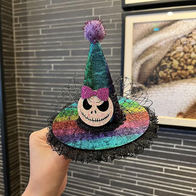 Cross-border Halloween Witch Hat Headband & Pumpkin Ghost Hair Clip for Children
