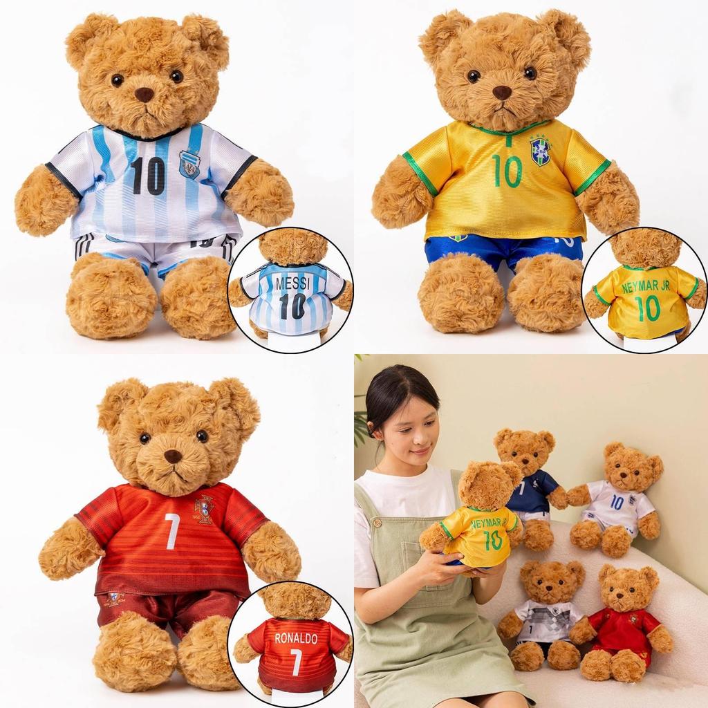Adorable Soccer Teddy Bear Plush Toy With Messi Jersey Cute And Collectible Gift