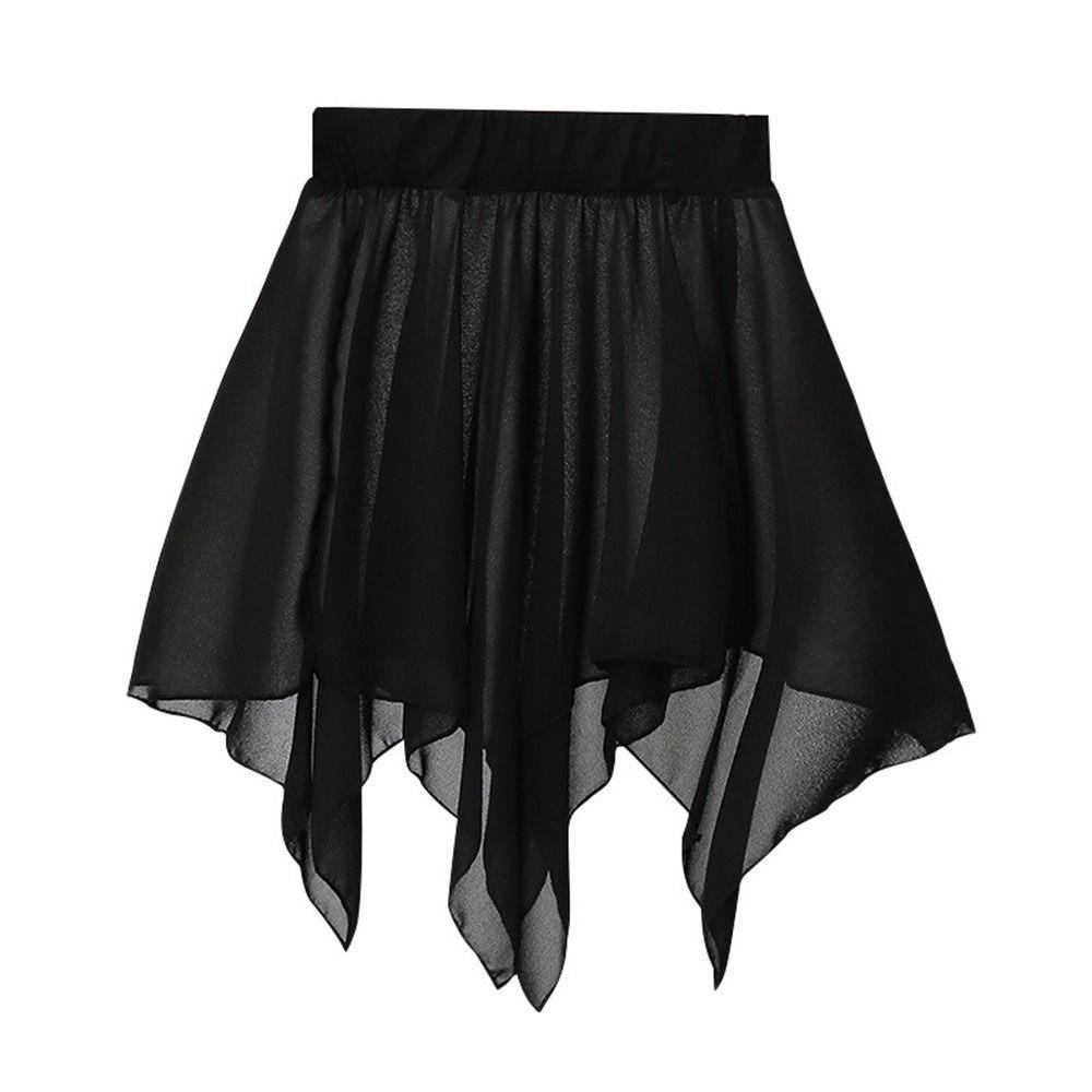 Lightweight Dance Half Skirt Sheer Mesh Latin Dance Skirt Practice Wear Dance Class
