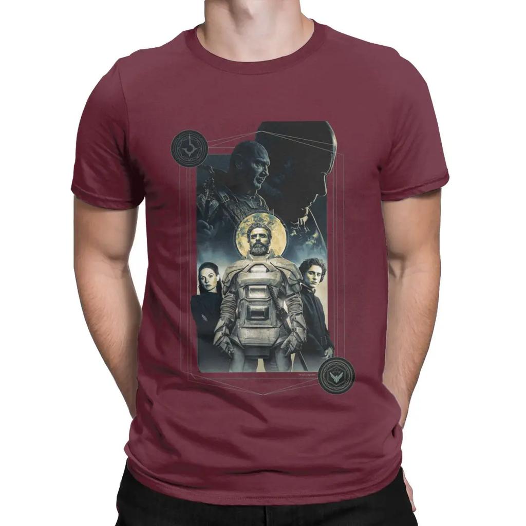 Dune Atreides Character Portrait t shirt for Leisure 100% Cotton Tees Round Neck Short Sleeve T Shirts Graphic Clothes
