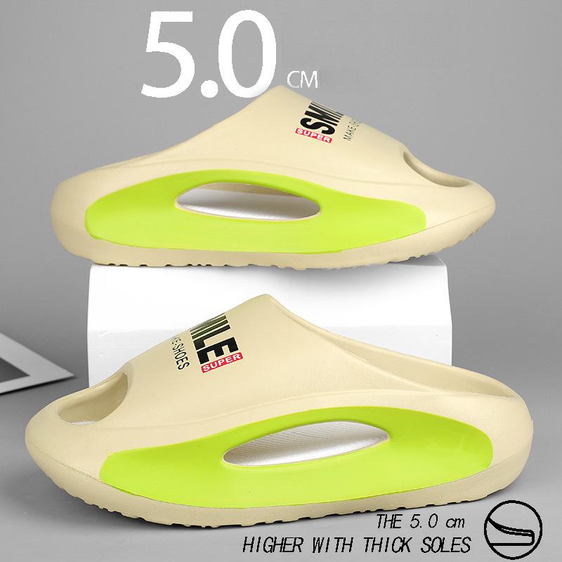 

Fashion New Arrival 2025 Summer Men Women Couples Slippers Thick Bottom Beach Slippers Comfortable EVA Soft Sole Non-slip Flip Flops 40-41 бежевий