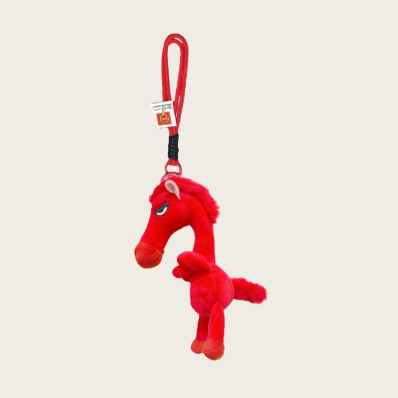 

Horse Zodiac Mascot Keychain Pony Doll Sky Selection High Cold Black Horse Plush Doll Doll Bag Pendant красный