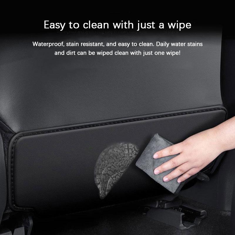 Universal Car Seat Back Protector Anti-Kick & Scratch-Resistant Leather Mat for Rear Seats Easy Installation Auto Backrest Guard
