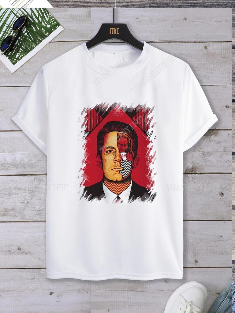 Hipster Twin Peaks Printed Unisex Shirt Loose T-shirt Top Short Sleeve O-neck Street Hot Sale