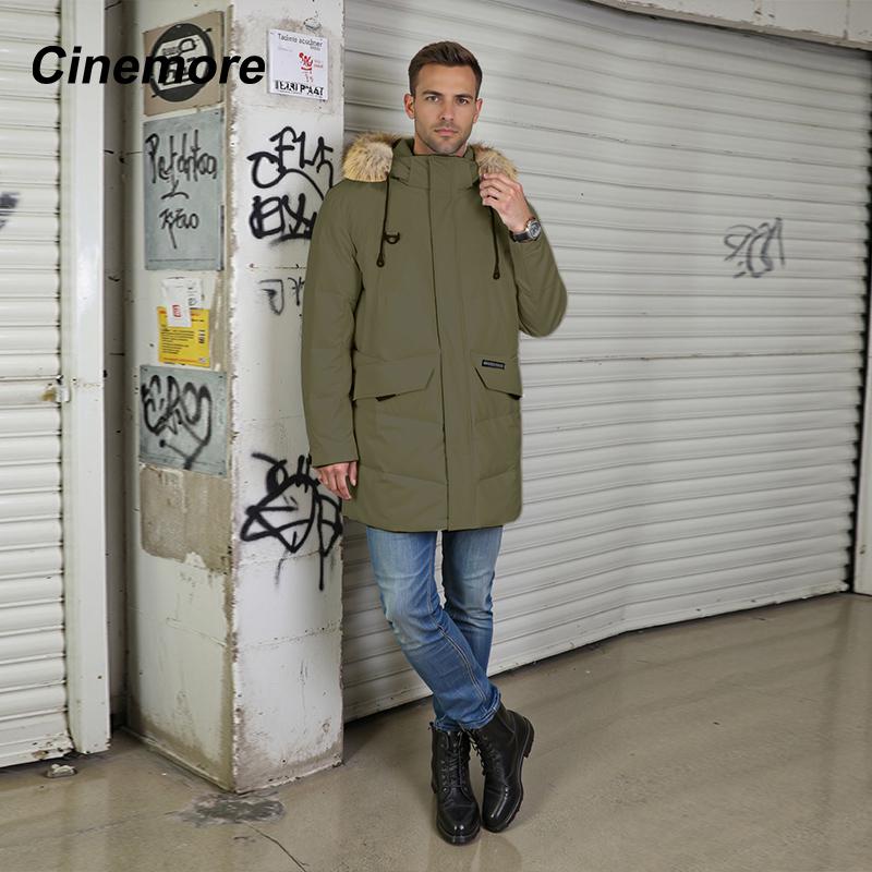 Cinemore 2025 Winter Coat Men's Down Jacket with Pockets, Warm, Drawstring, Hooded, Short Parka Men's 8039