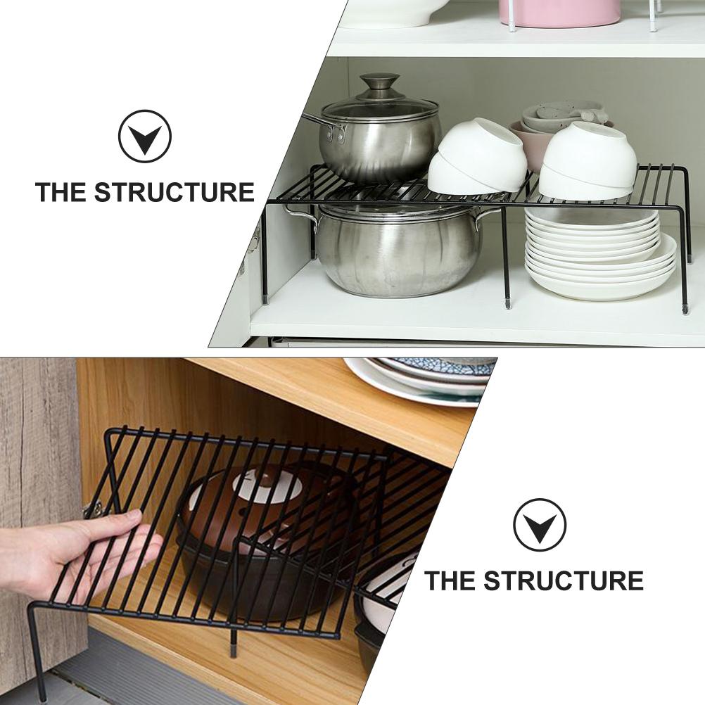 Retractable Shelf Kitchen Counter Expandable Rack Cabinet Organizer Cabinets Stackable Shelves