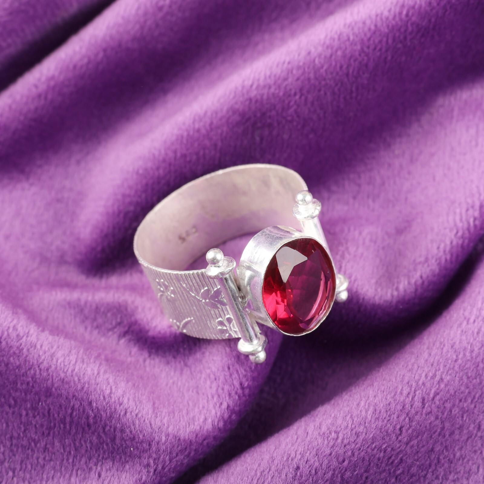 

Натуральный розовый рубеллит, драгоценный камень, украшения из серебра 925 пробы, ручная работа, женское кольцо RR-22-19 8