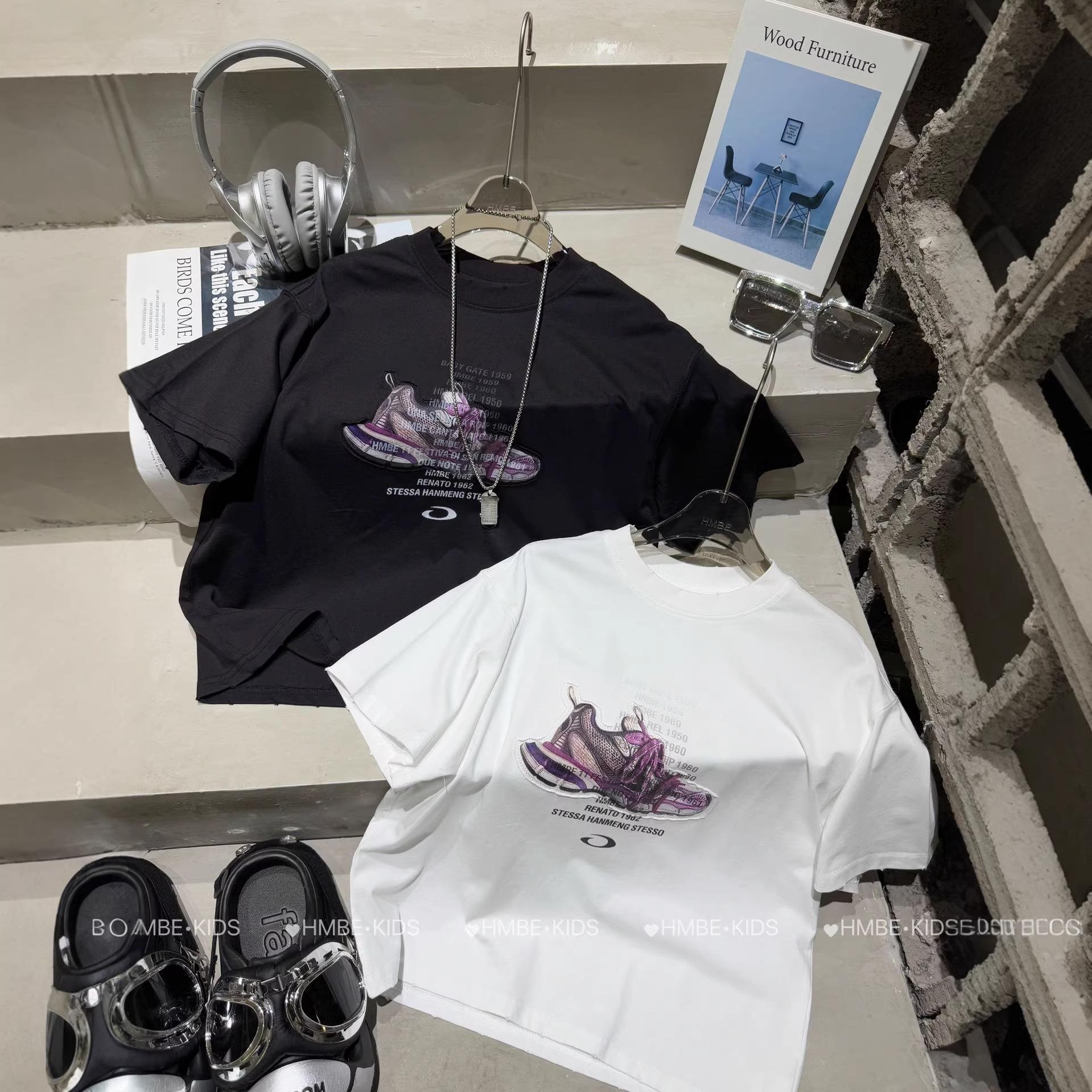 2026 Trendy Summer Cotton T-Shirts for Boys - Stylish Middle Older Children s Short-Sleeved Tops 120 cm чёрный 2080₽