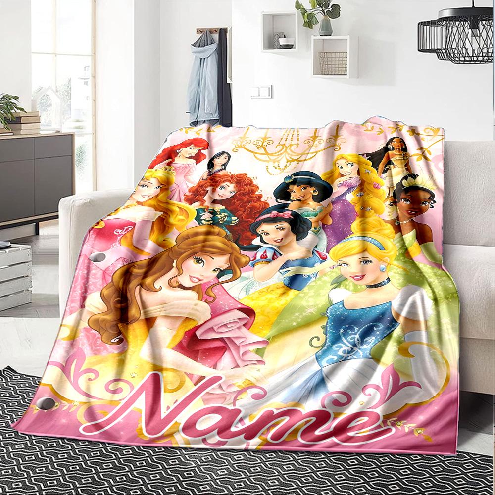 Custom Name Princesses Gowns flannel Blanket for Super Soft Cute Comfort Blanket for Travel Bedding Couch Sofa Blanket