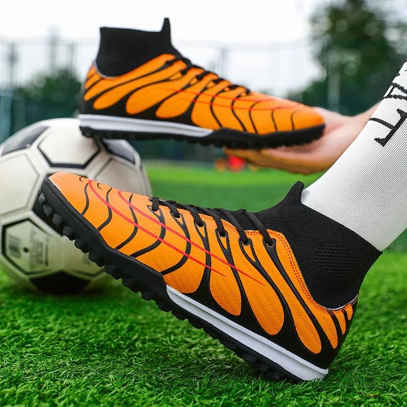 Herren Fußballschuhe Atmungsaktiv TF/FG Sport Fußballschuhe Outdoor Trainingsschuhe Bequem Indoor Hoher Knöchel Outdoor Großhandel