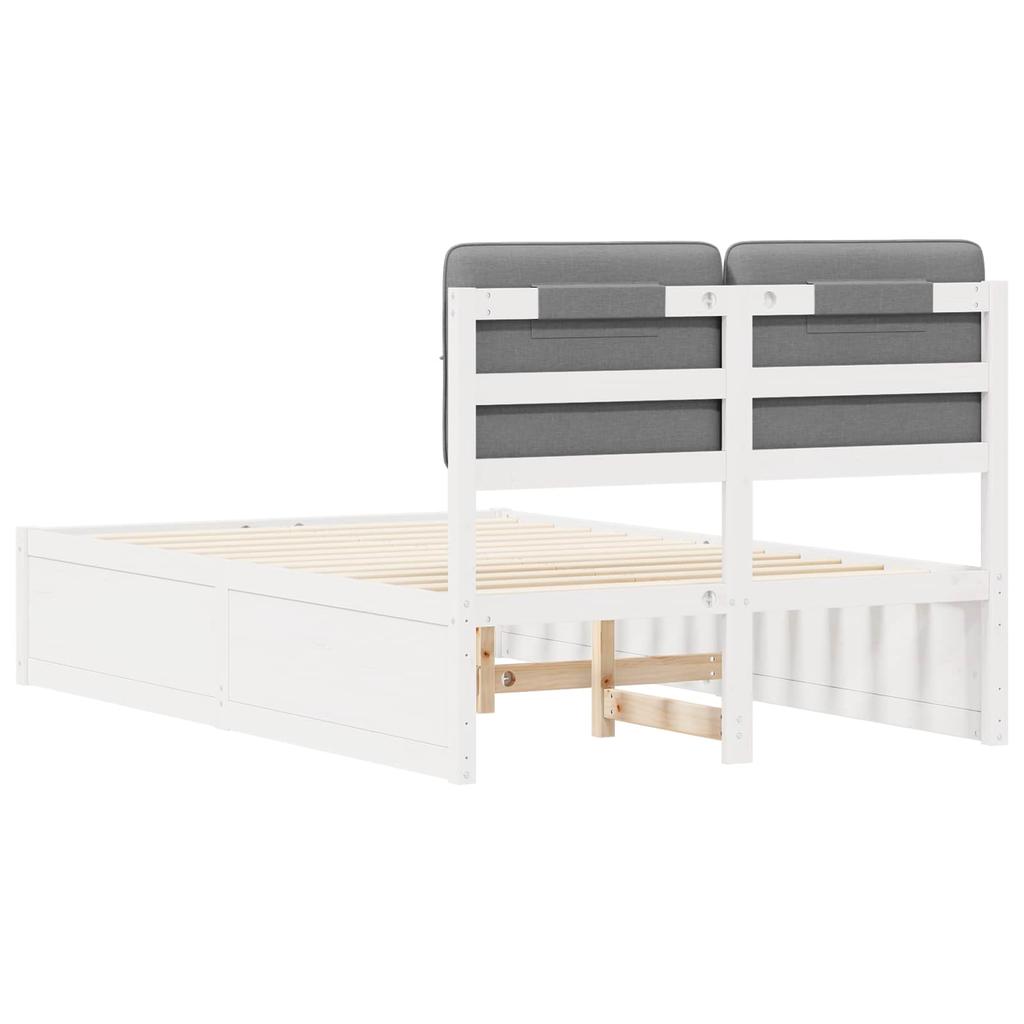 Bed Frame with Upholstered Headboard Light Grey 120 x 190 cm