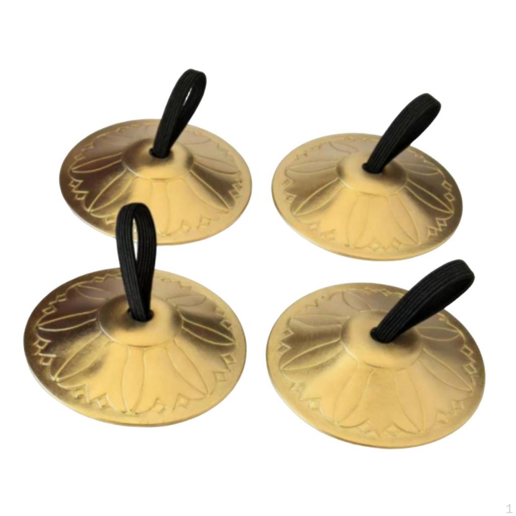 2 Finger Cymbals, Dance Instrument Accessory for Children, Metal Material, Ergonomic Design, Easy To