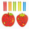 Wooden Catching Worms Game Color Sorting Educational Apple Game  For Toddlers