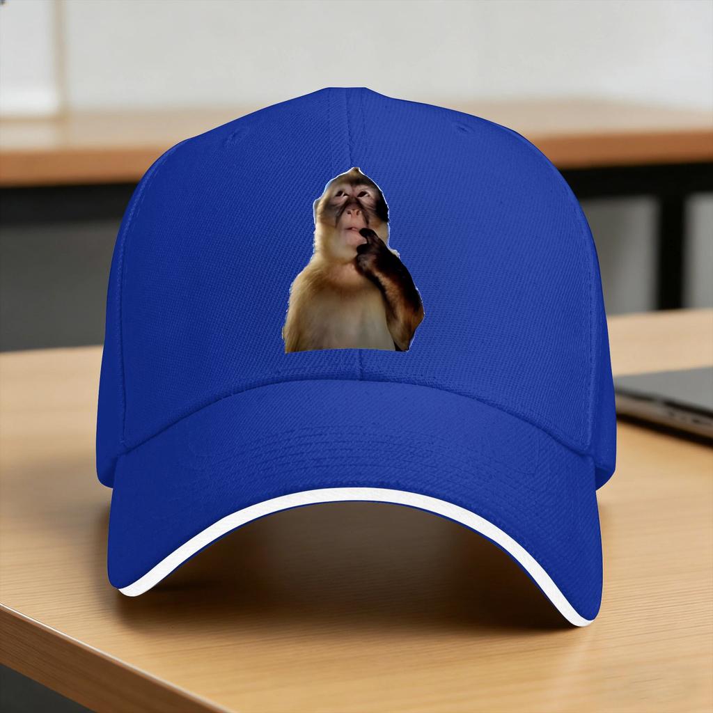 Wait Im Goated Funny Thinking Monkey Baseball Cap  Fashion Hip Hop Hats Summer UnisexTeens Outdoor Gym Baseball Caps