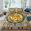 Home Living Luxury 3D Golden Lion Bedding Set Comfortable Duvet Cover Set Boys Bedding Set Queen And King Eu/Us/Au/Uk Size