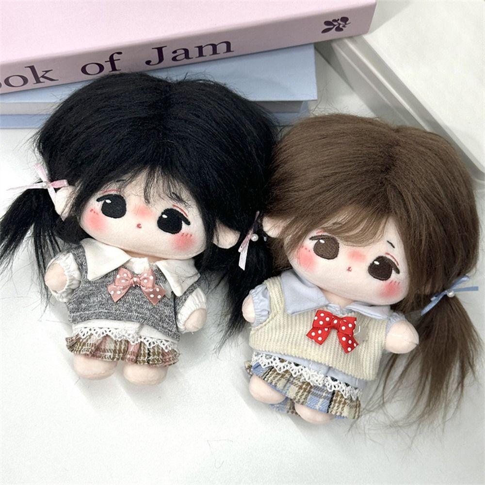 Blue Pink Doll Student Uniform 10cm Doll School Suit Doll Clothes  10cm Cotton Stuffed Doll