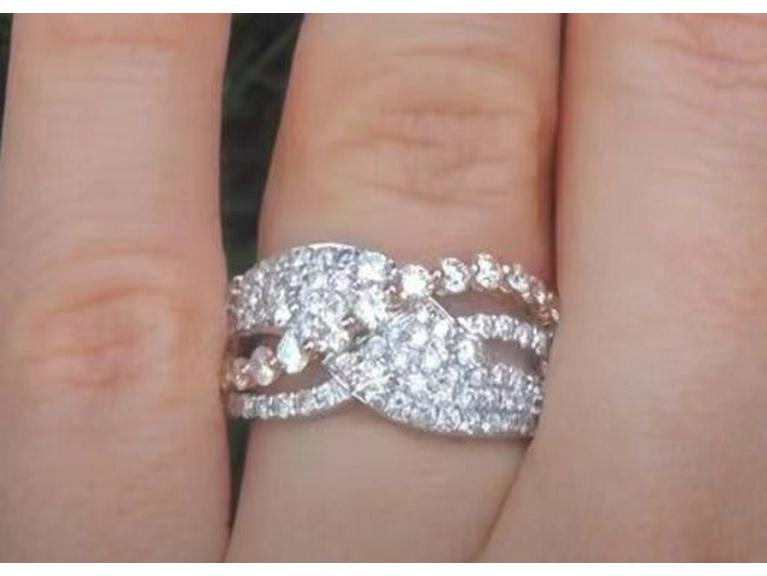 Luxury Statement Diamond Zircon Ring & Bracelet - European & American Style