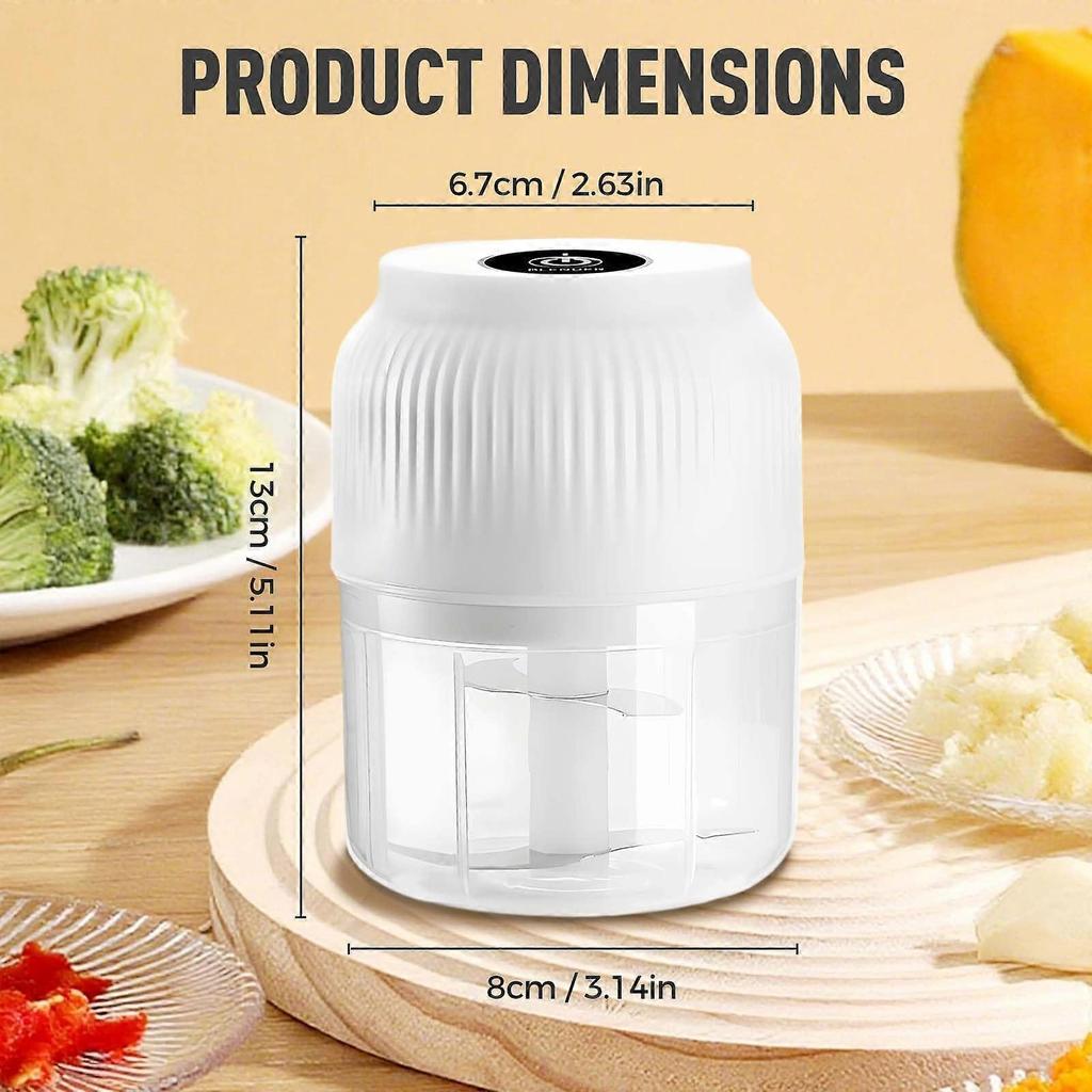 Portable Electric Garlic Chopper, 2025 New Rechargeable Food Processor for Garlic Ginger Onion Meat Vegetable Chilli, Home Kitchen Gadget