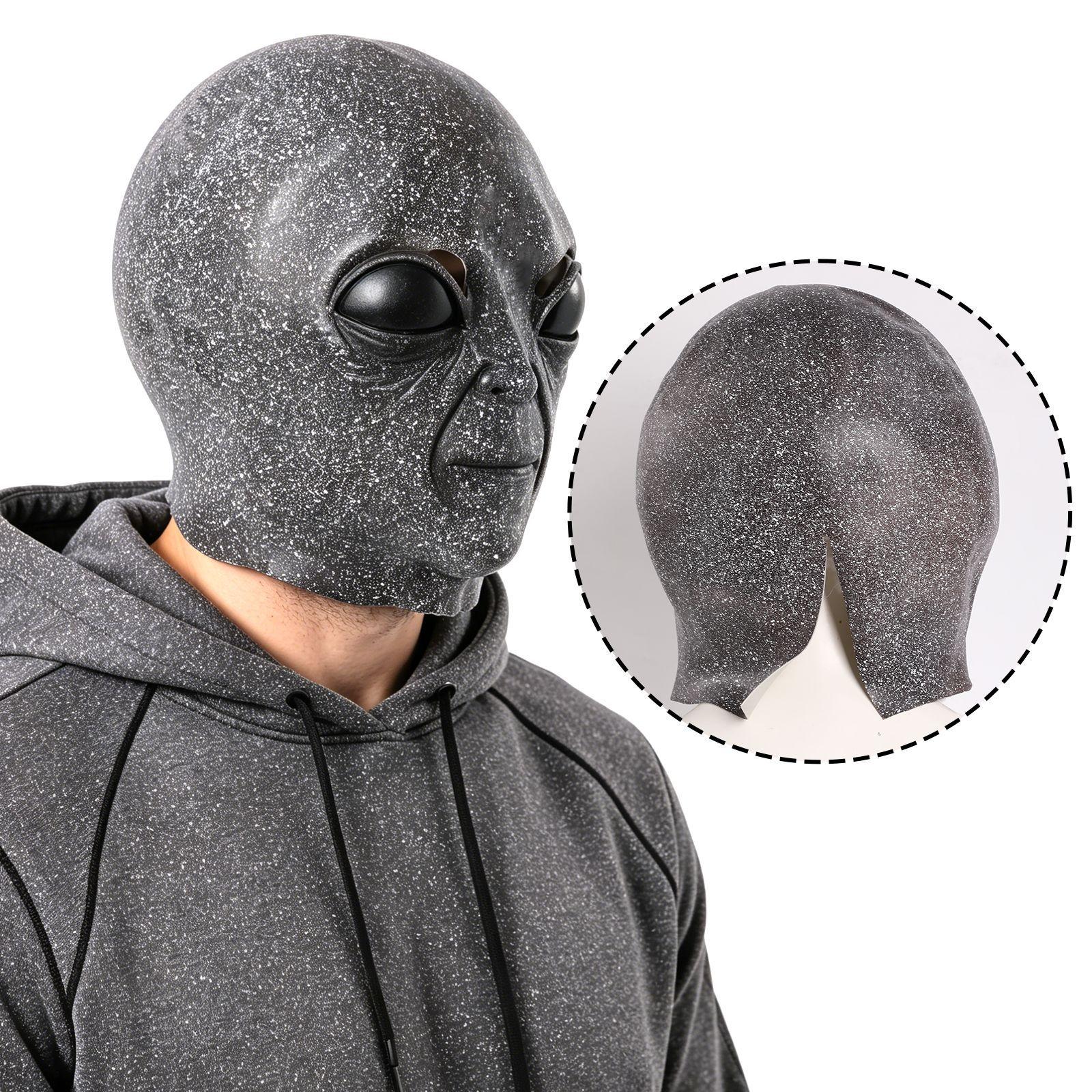 Alien mask latex headgear One size fits all adults серый