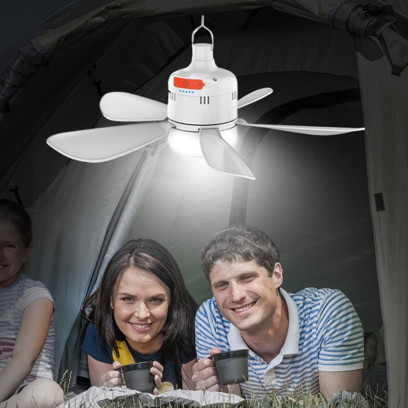 Tent Ceiling Fan Outdoor Gazebo Fan With Light And Remote Control Adjustable Speed Cooling Device For Outdoor Camping