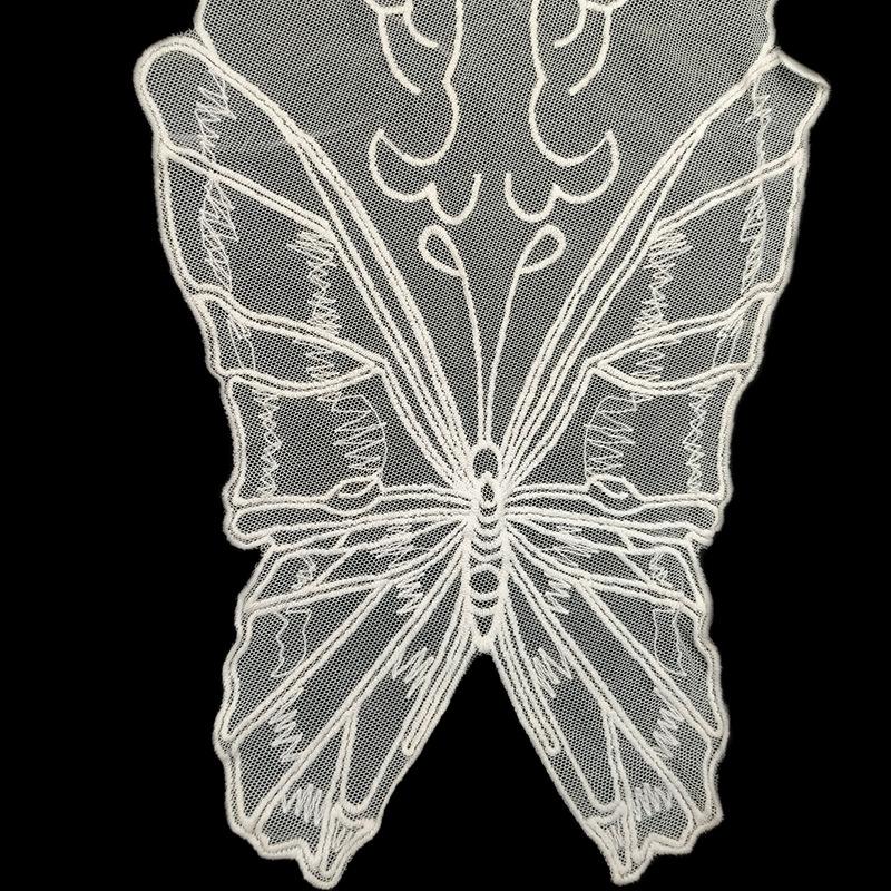 Mesh bottom embroidery back collar lace collar accessories butterfly pattern water soluble embroidery false collar back flower