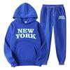 Mens Hooded Tracksuit Set Long Sleeve Sweatshirt Fleece Lined Casual Sportswear