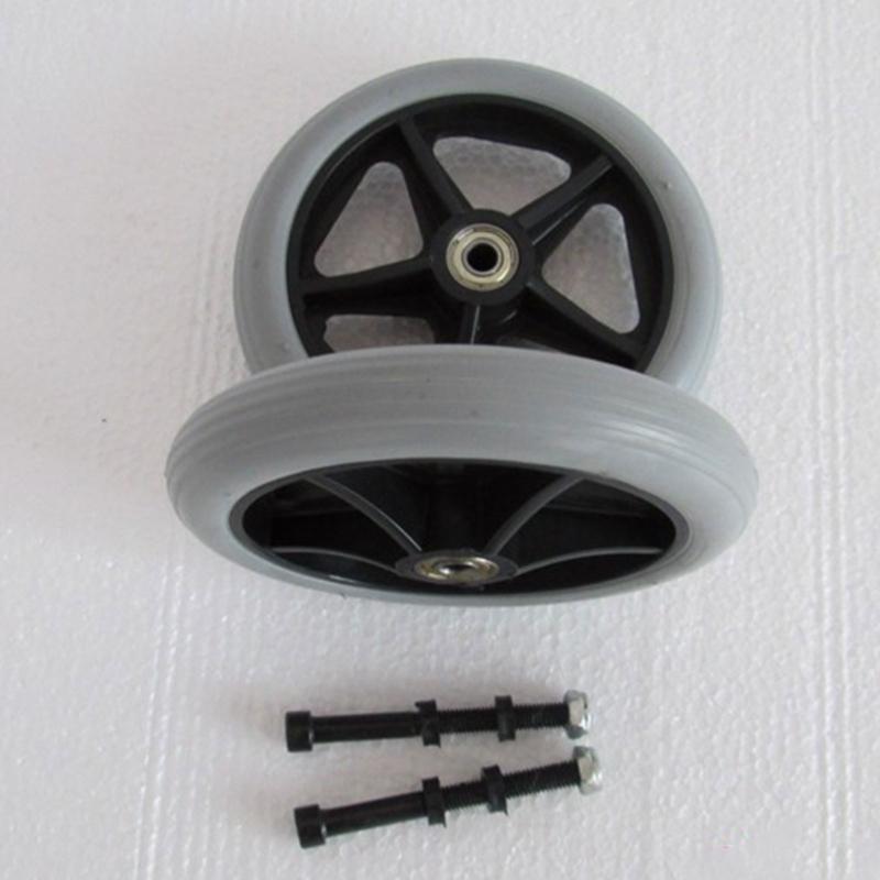 2Pcs 6/7/8inch Heavy Duty Wheelchair Front Caster Wheels Smooth Flexible Solid Tire Wheel Wheelchair Replacement DropShipping