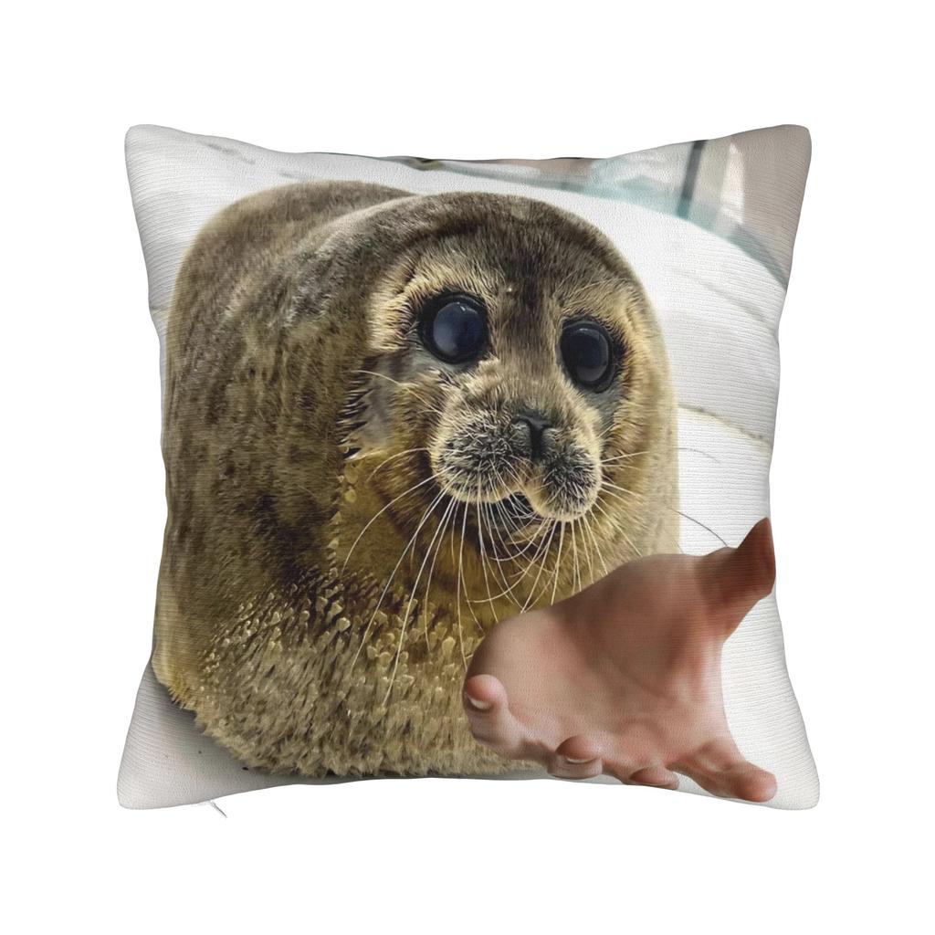 Seal Sea Cute White Pillowcase Polyester Cushion Cover Decoration Pillow Case Cover Home Zippered 40X40cm