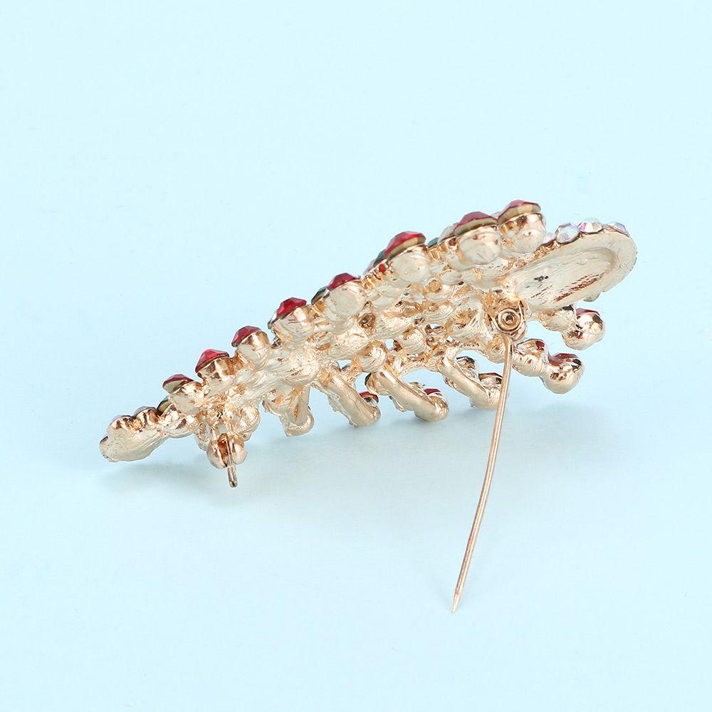 Inlay Women Christmas Tree Crystal Zinc Zinc Alloy Rhinestone Jewelry Brooch Pin Gifts Christmas Tree Brooch