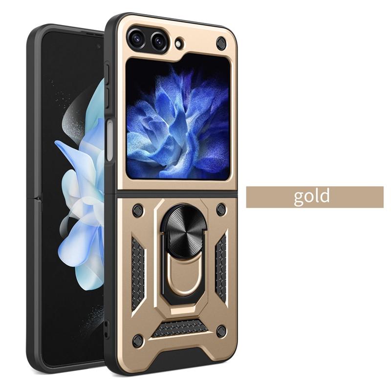 Armor Stoßfeste Hülle für Samsung Galaxy Z Flip 6 5 4 3 5G Hülle mit Ring Magnethalter Business Vollschutzhülle