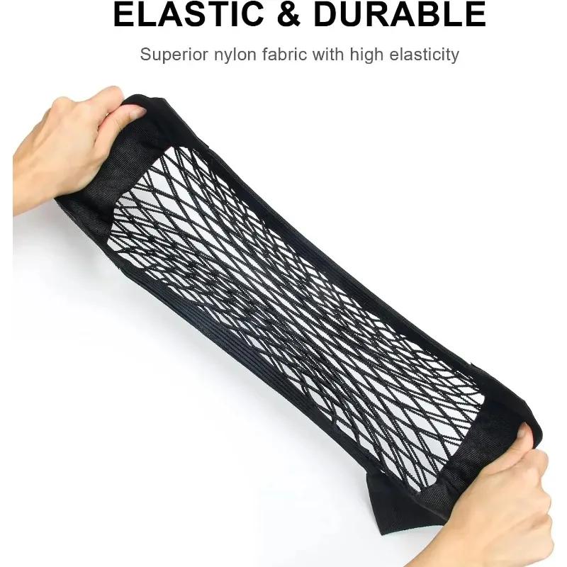 Car Storage Mesh Seat Elastic Storage Velcro Storage Bag Trunk Mesh Elastic Storage Bag Storage Organizing Bag Car Accessories