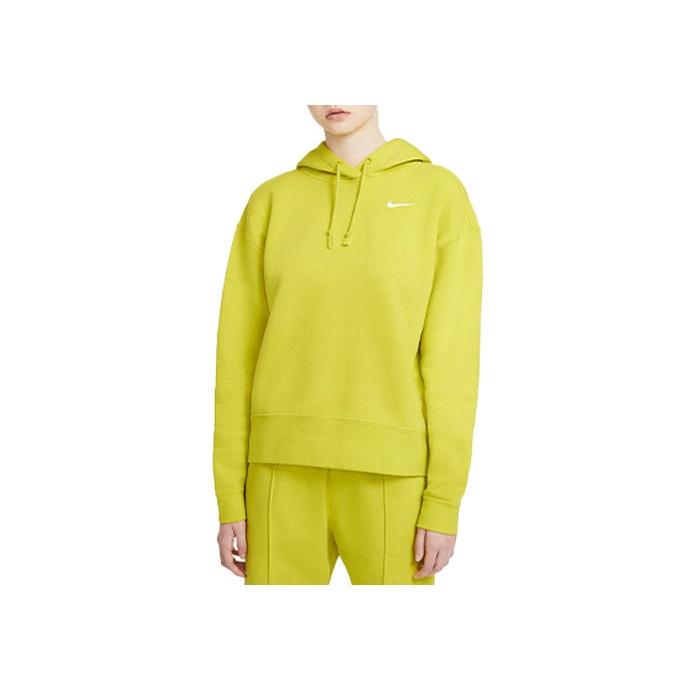 Nike Sportswear Casual Fleece Pullover Hoodie Women hoodies Fluorescent-Yellow CZ2591-344