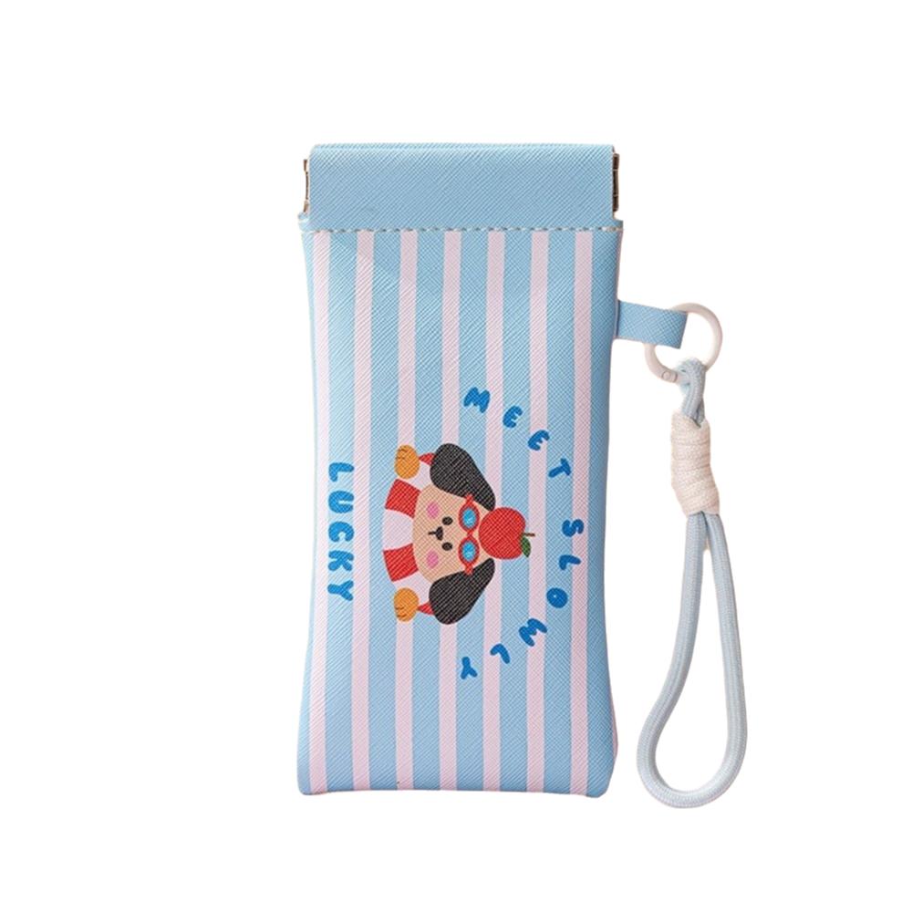 

PU Leather Reading Glasses Bag Cartoon Eyewear Storage Bags Eyewear Accessories синій