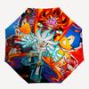 1pc The Ultimate Adventure Sonic Theme Pattern Beautiful Looking Automatic Folding Cartoon Practical Umbrella, 3 Folding, 8 Iron Frame Design, Durable