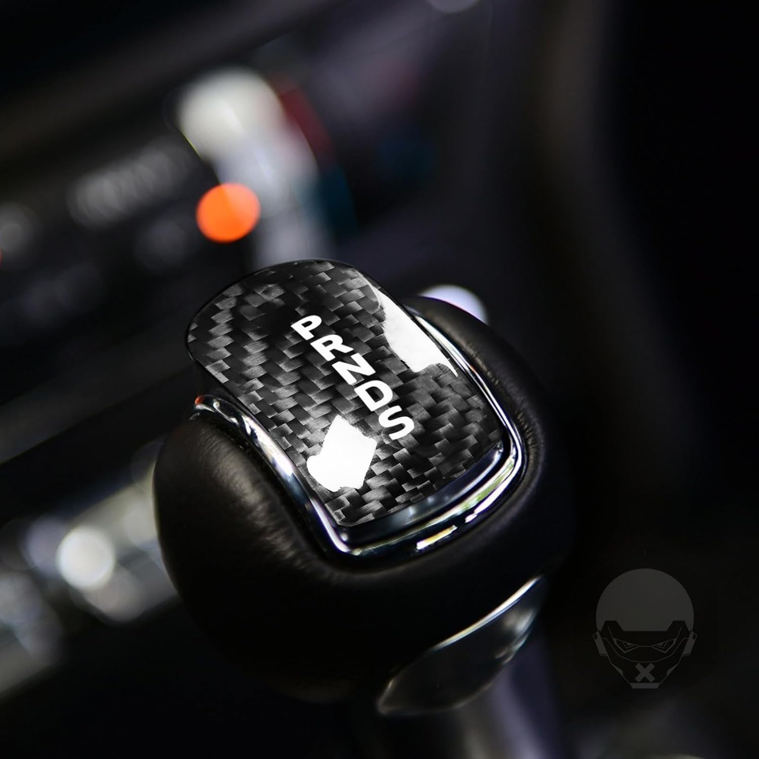 

Black Gear Shift Head Knob Cover Compatible with Ford Mustang 2014 2015 2016 2017 2018 Hard Carbon Fiber. (Red) чёрный