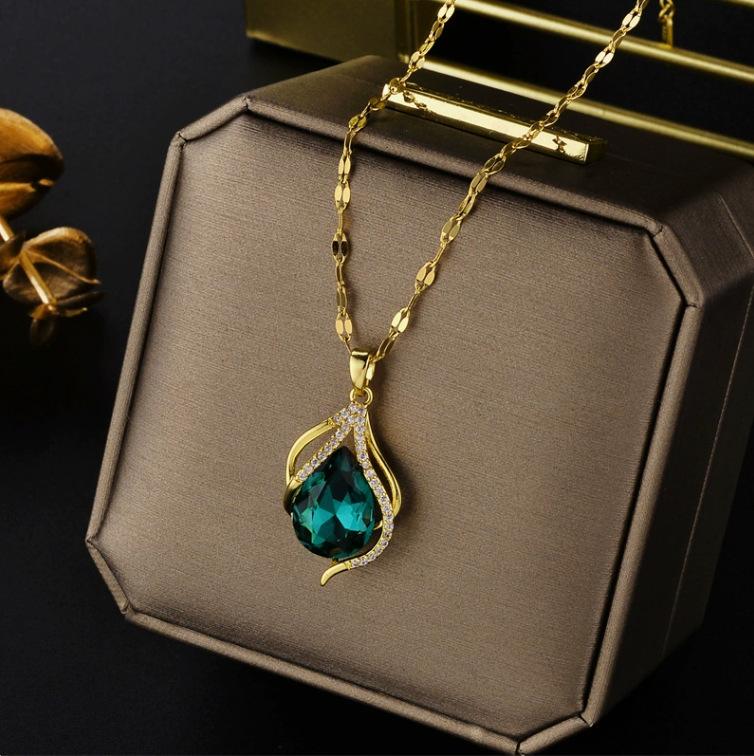 Titanstahl Halskette - Elegante Halskette für Damen - Herzförmiger Anhänger Zubehör